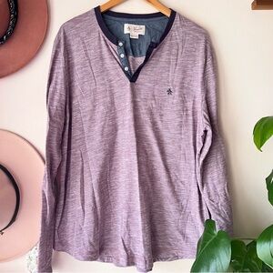 PENGUIN By Munsingwear Purple Heather Henley‎ long sleeve Shirt Men’s SIZE XXL